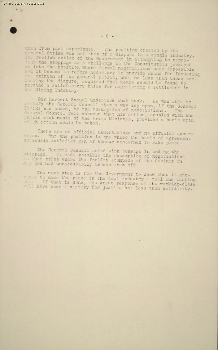 TUC Official Bulletin, 11, 14 May 1926