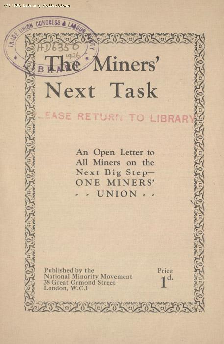 The Miners Next Task