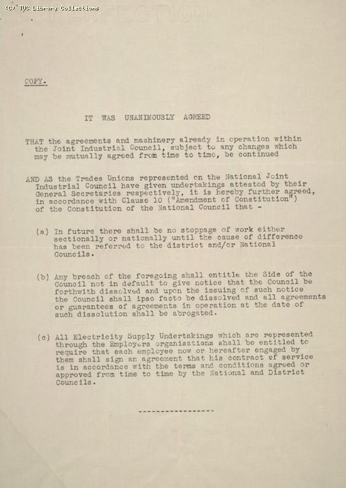 Letter - NUGMW, 8 October 1926