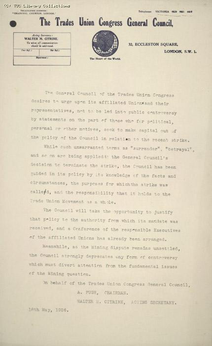 Circular - 18 May 1926