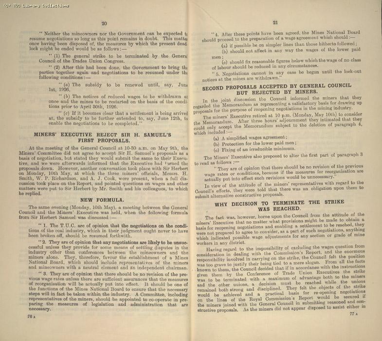 Miners Dispute, Strike/NC 10/1