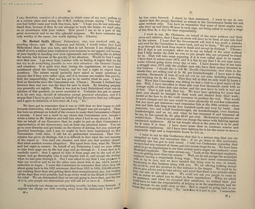 Mining Crisis and National Strike, 1925-1926 - The Mining Situation, special conference 29 April - 1 May 1926