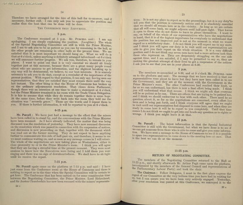 Mining Crisis and National Strike, 1925-1926 - The Mining Situation, special conference 29 April - 1 May 1926