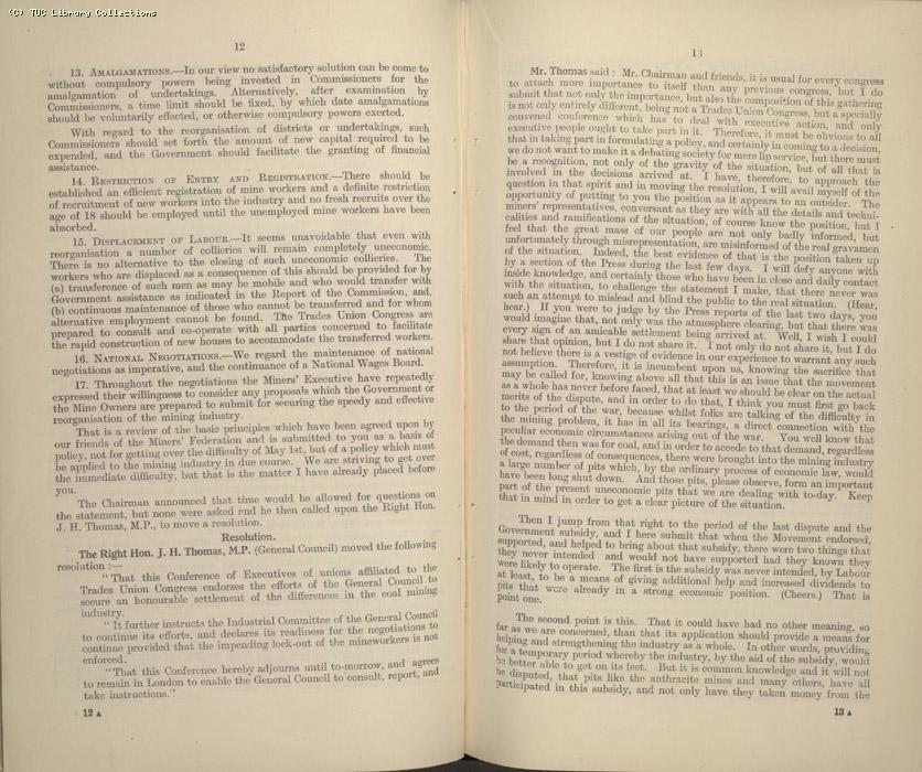 Mining Crisis and National Strike, 1925-1926 - The Mining Situation, special conference 29 April - 1 May 1926