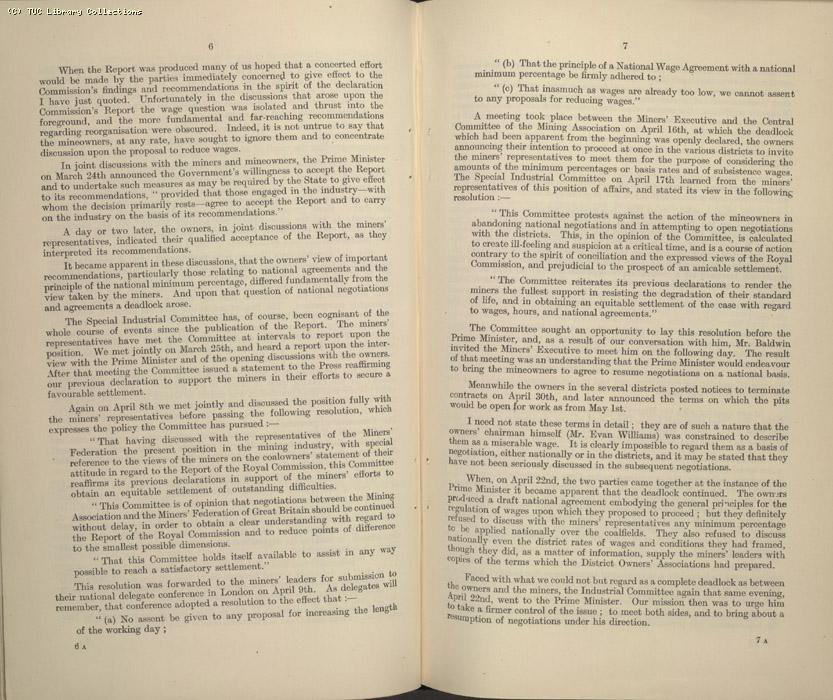 Mining Crisis and National Strike, 1925-1926 - The Mining Situation, special conference 29 April - 1 May 1926