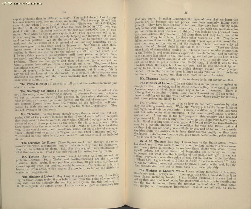 Mining Crisis and National Strike,1925/26 - Report of a meeting between the Prime Minister the Mining Assoc and Miners Federation, 23 April 1926