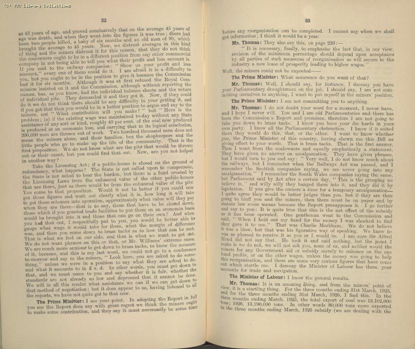 Mining Crisis and National Strike,1925/26 - Report of a meeting between the Prime Minister the Mining Assoc and Miners Federation, 23 April 1926