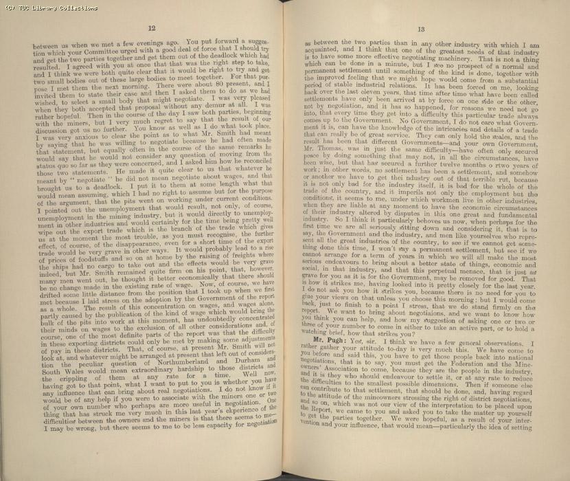 Mining Crisis and National Strike,1925/26 - Report of a meeting between the Prime Minister the Mining Assoc and Miners Federation, 23 April 1926