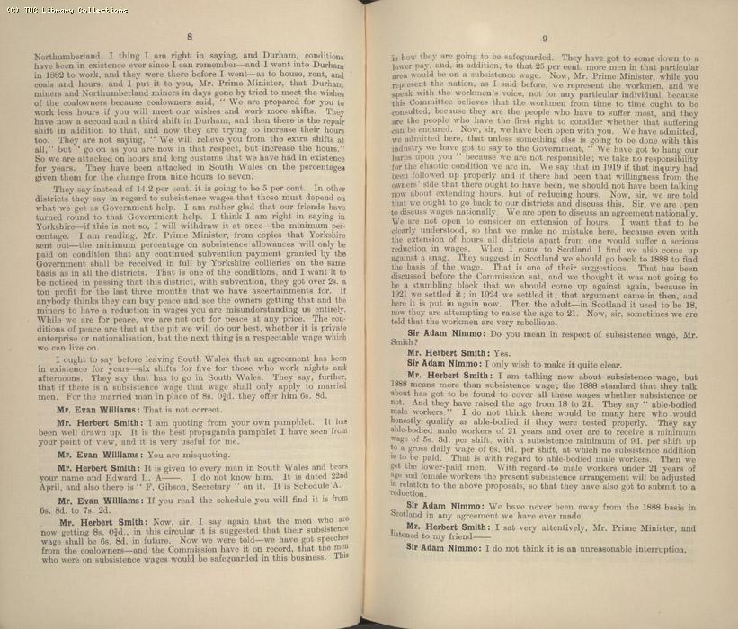 Mining Crisis and National Strike,1925/26 - Report of a meeting between the Prime Minister the Mining Assoc and Miners Federation, 23 April 1926