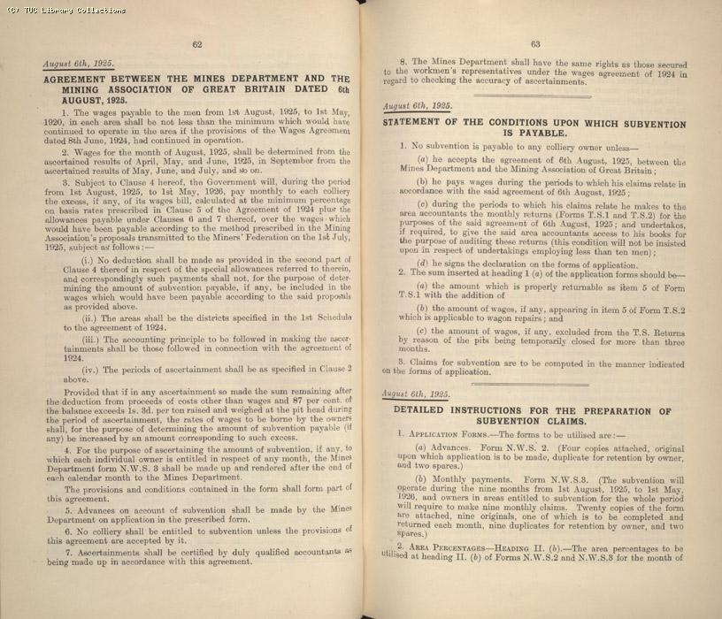 Mining Crisis and National Strike,1925/26 - Copies of all Reports