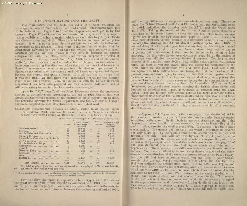 Mining Crisis and National Strike,1925/26 - Miners Federation of GB conference, 20 May 1925