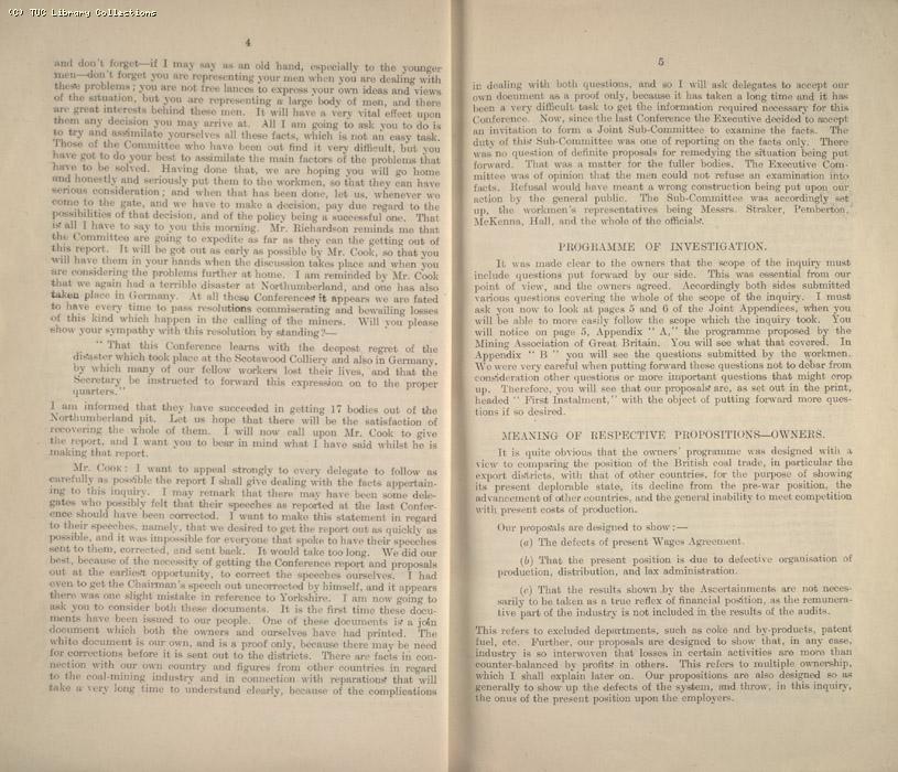 Mining Crisis and National Strike,1925/26 - Miners Federation of GB conference, 20 May 1925