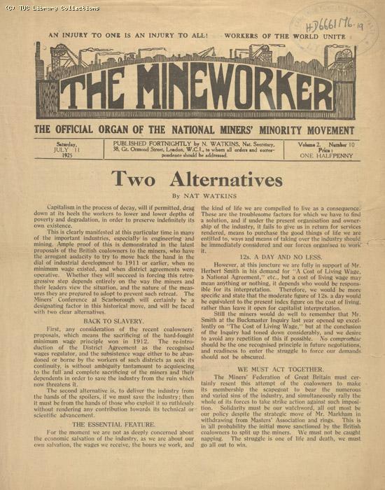 The Mineworker, 11 July 1925