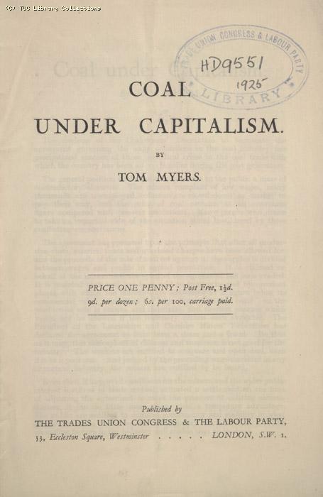 Booklet - Coal under captitalism