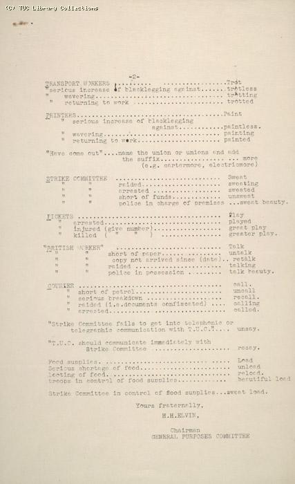 Memo - Code 11 May 1926