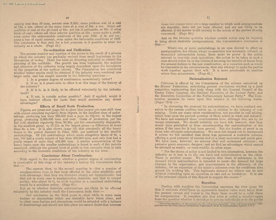 What the Coal Commission Proposes March 1926