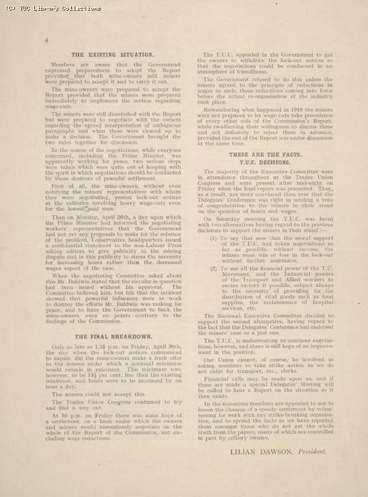 The Industrial Crisis 2 May 1926