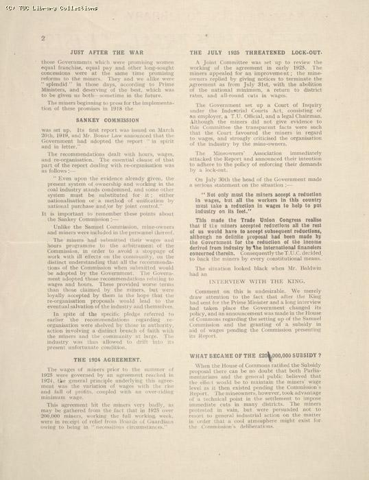 The Industrial Crisis 2 May 1926