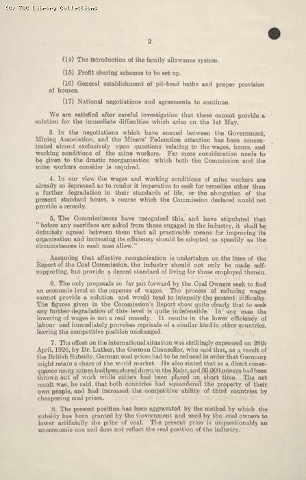 The Mining Situation 29 April 1926