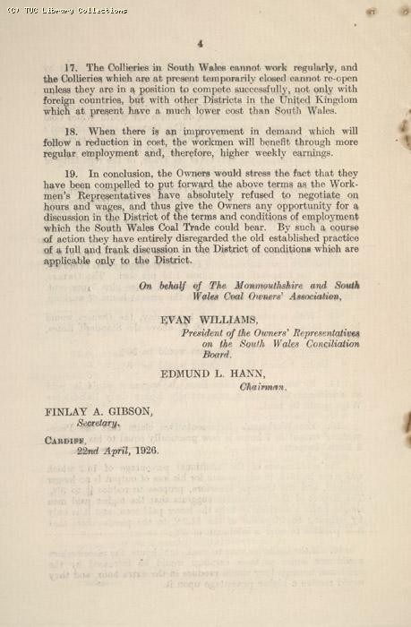 Monmouthshire Coal Owners 1 May 1926