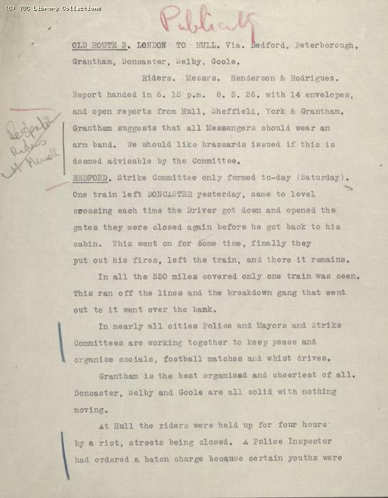 Route Report - 031  8 May 1926