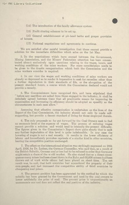 Leaflet - The mining situation, 29 April 1926