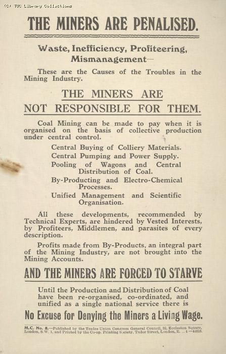 Leaflet - The miners are penalised