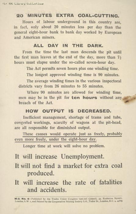 Leaflet - The miners are Not slackers