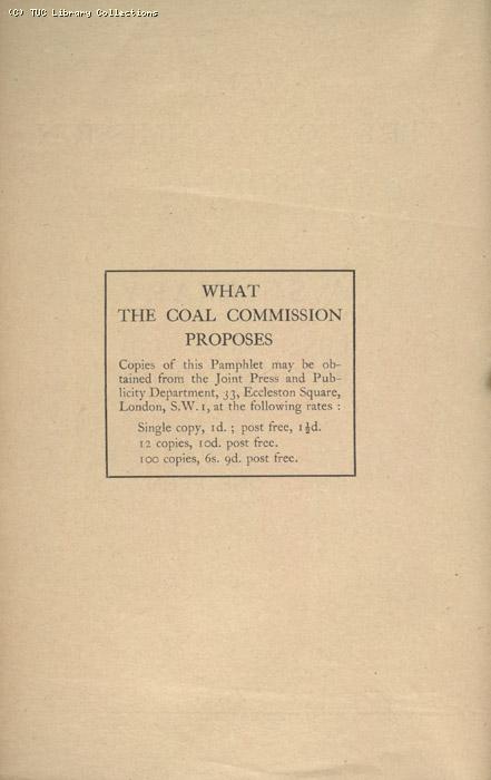 Leaflet - What The Coal Commission proposes