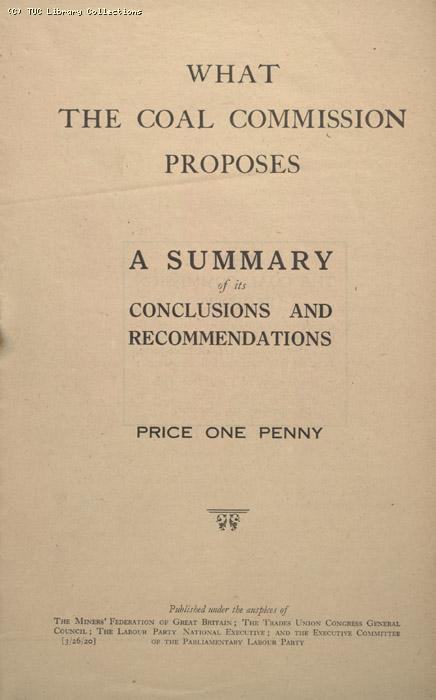 Leaflet - What The Coal Commission proposes