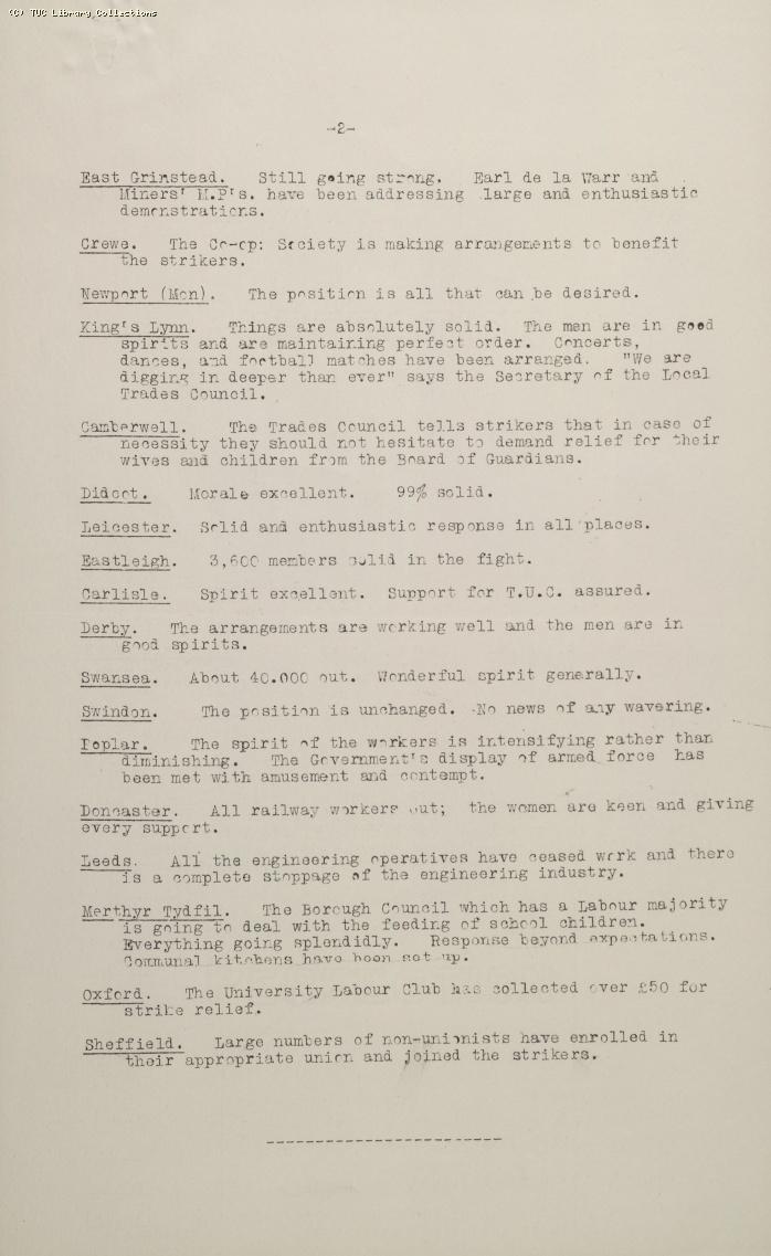 TUC Official Bulletin No.8, 11 May 1926 (2) (Has No.18 on cover by mistake )