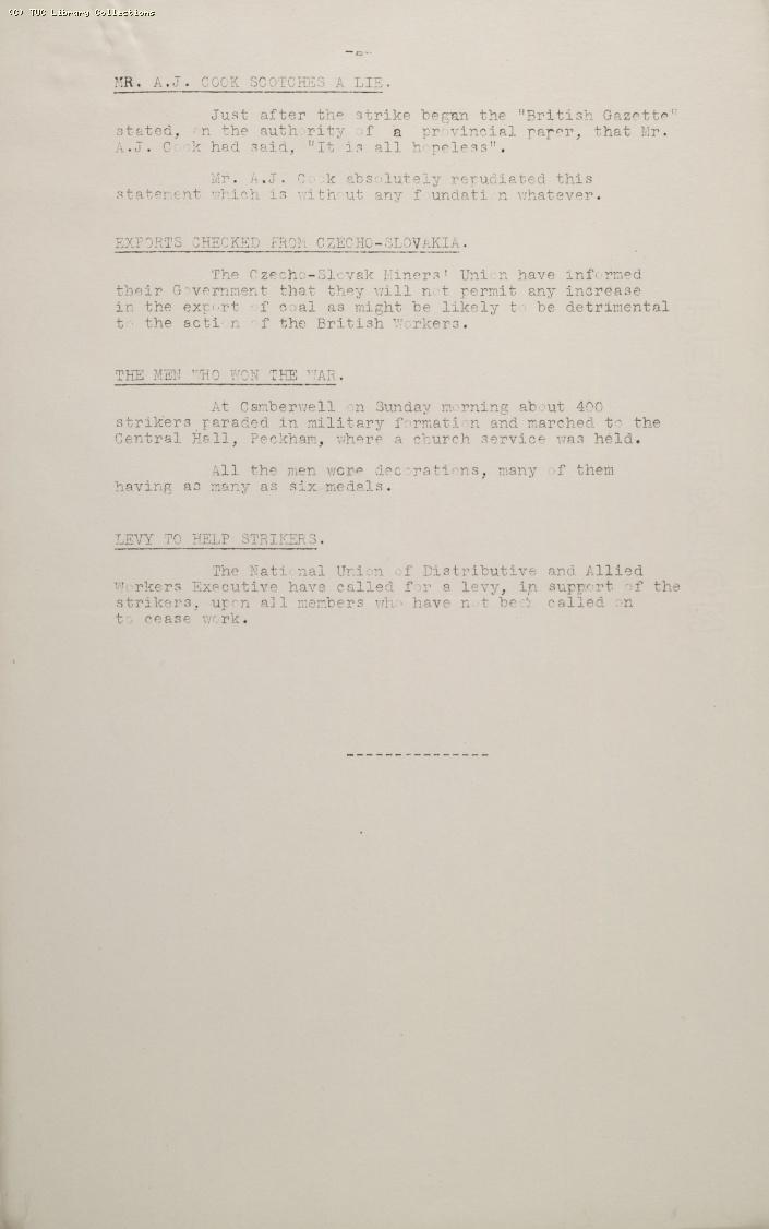 TUC Official Bulletin No.8, 11 May 1926 (1)