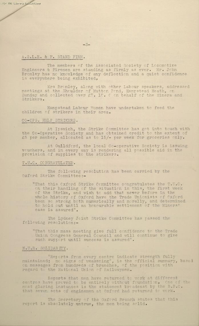 TUC Official Bulletin No.7, 10 May 1926