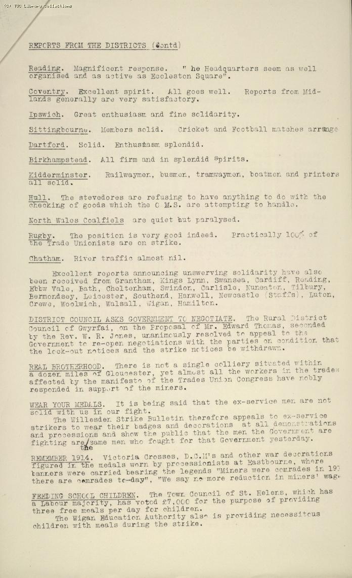 TUC Official Bulletin No.6, 9 May 1926