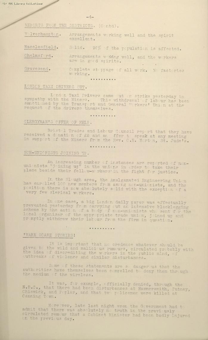 TUC Official Bulletin No.4, 7 May 1926