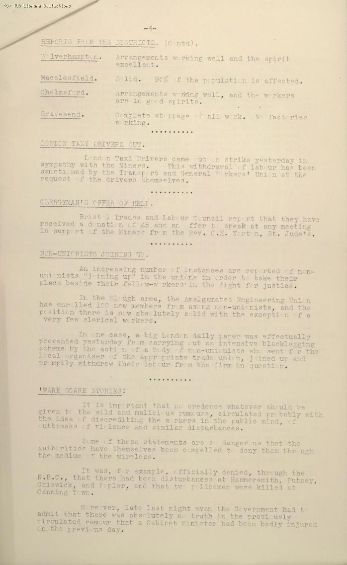 TUC Official Bulletin No.4, 7 May 1926