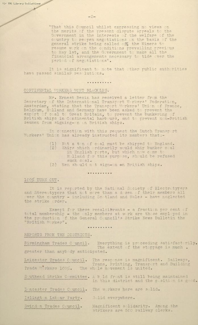 TUC Official Bulletin No.4, 7 May 1926