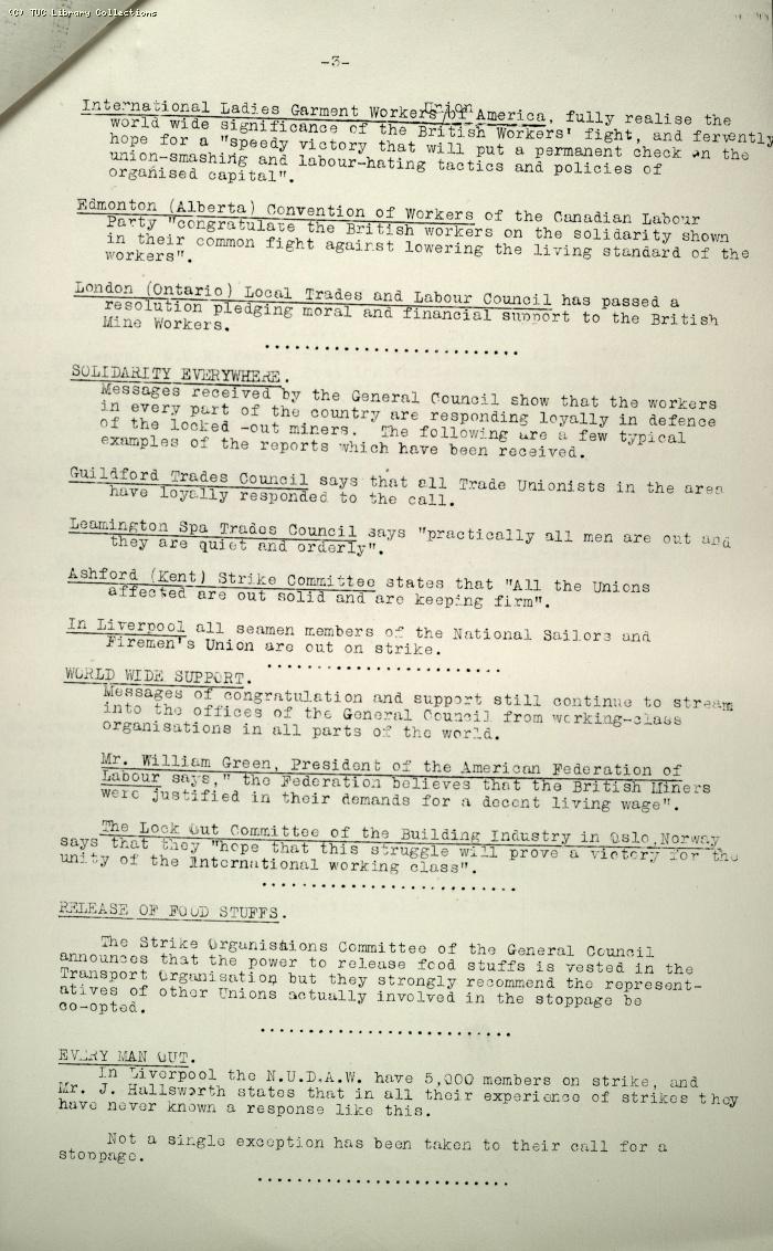 TUC Official Bulletin No.3, 6 May 1926