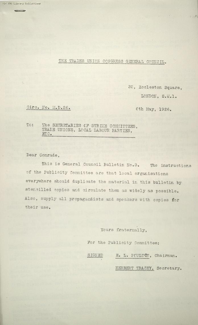 TUC Official Bulletin No.3, 6 May 1926