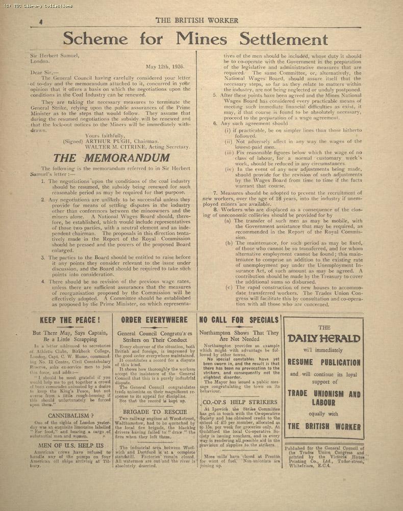 The British Worker, 12 May 1926