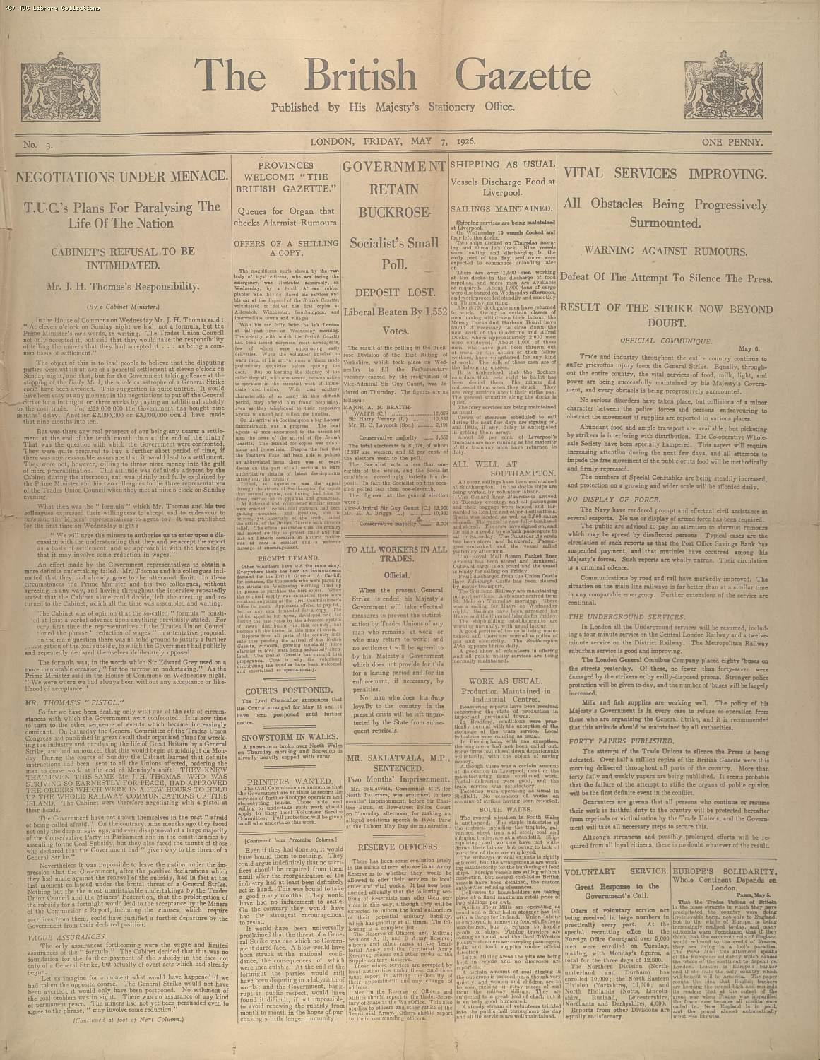 The British Gazette, 7 May 1926
