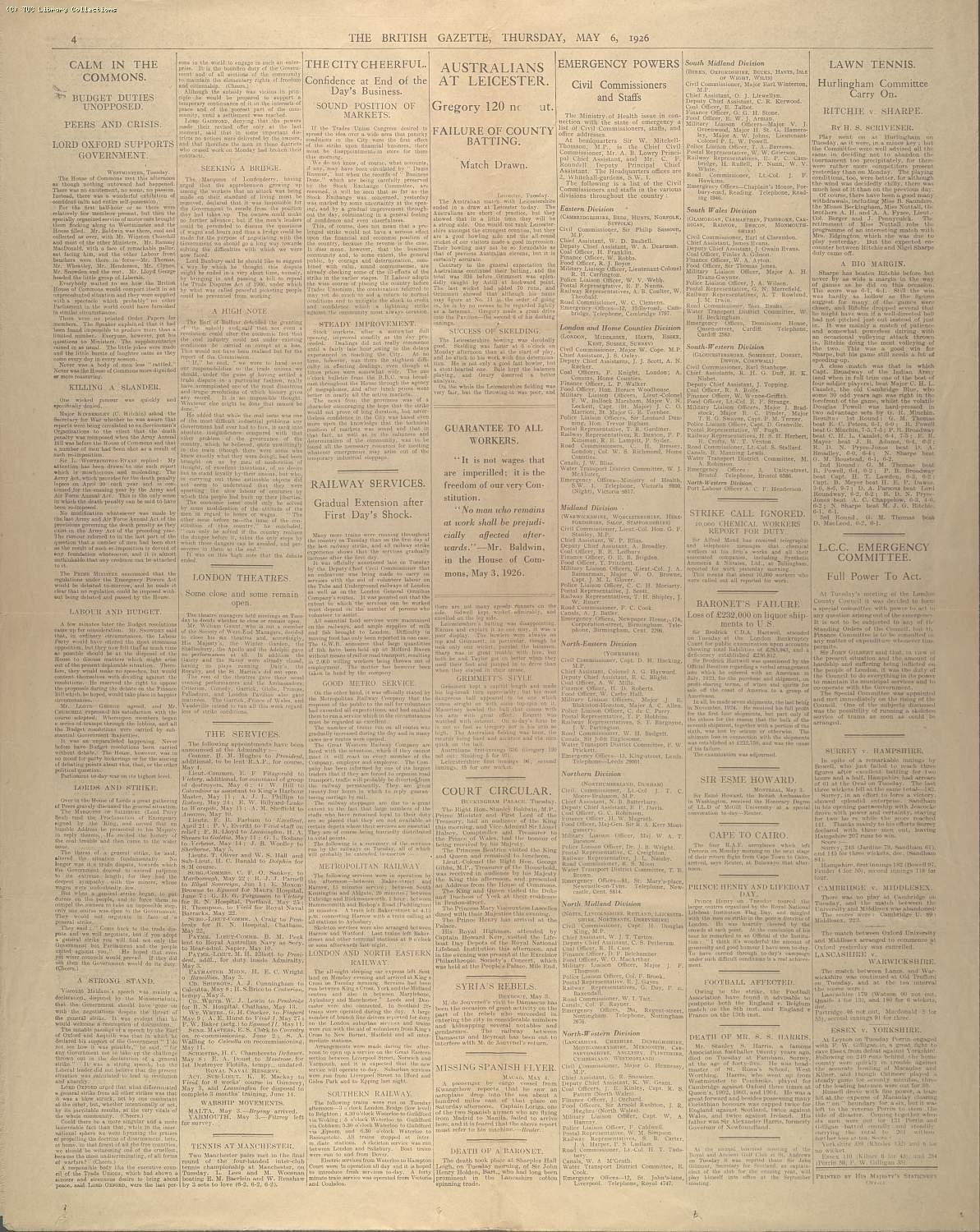 The British Gazette, 6 May 1926