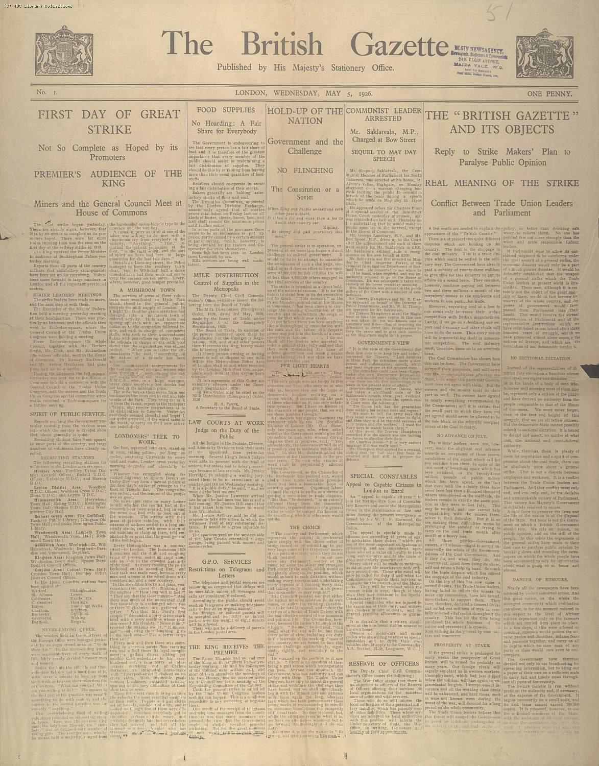 The British Gazette, 5 May 1926