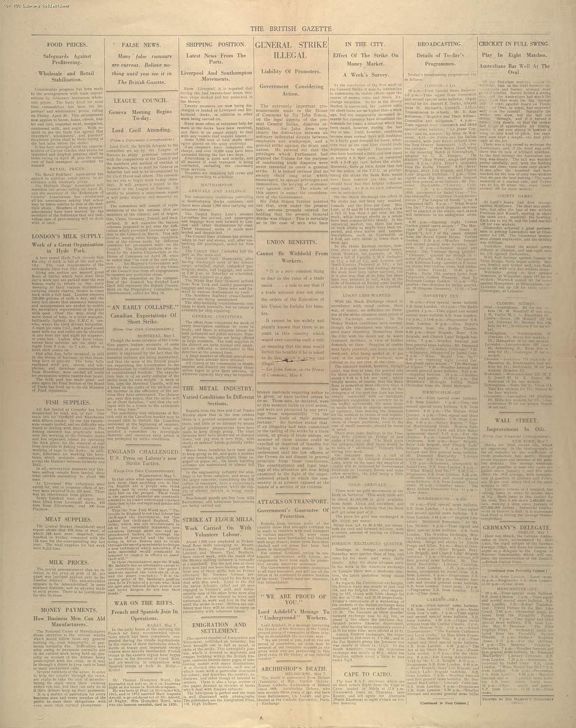 The British Gazette, 10 May 1926