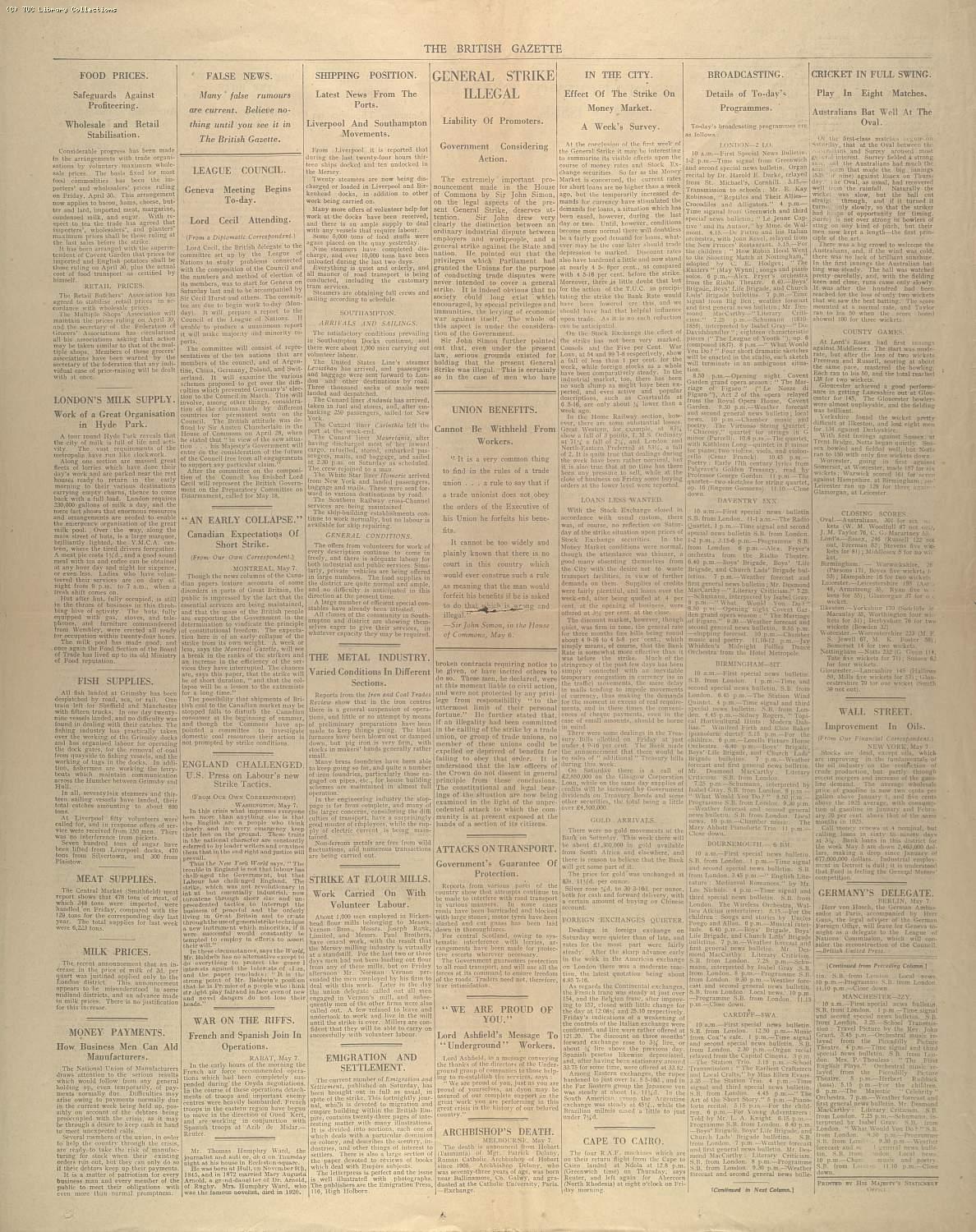 The British Gazette, 10 May 1926