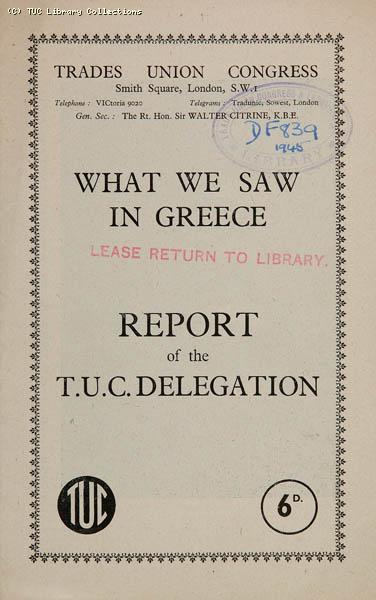 TUC delegation to Greece, January 1945
