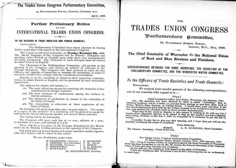 TUC Report, 1888