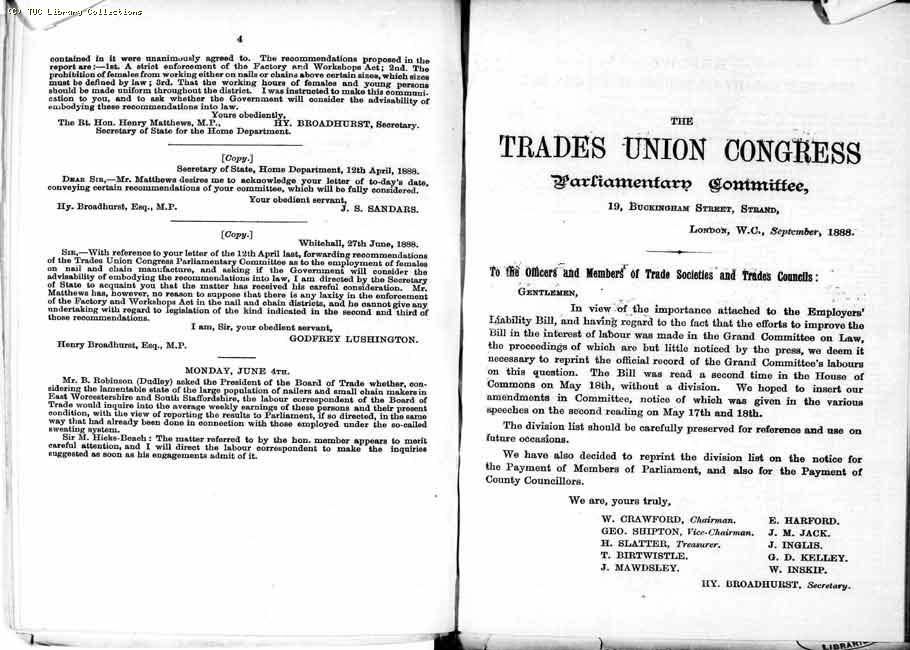 TUC Report, 1888