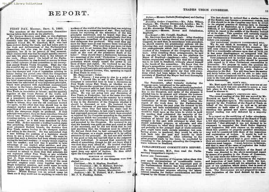 TUC Report, 1888