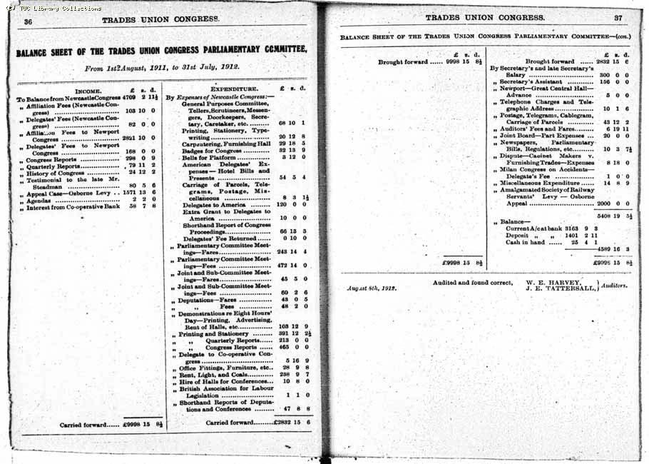 TUC Report, 1912